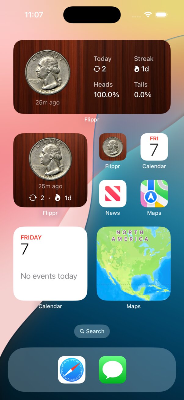 Flippr home screen widgets