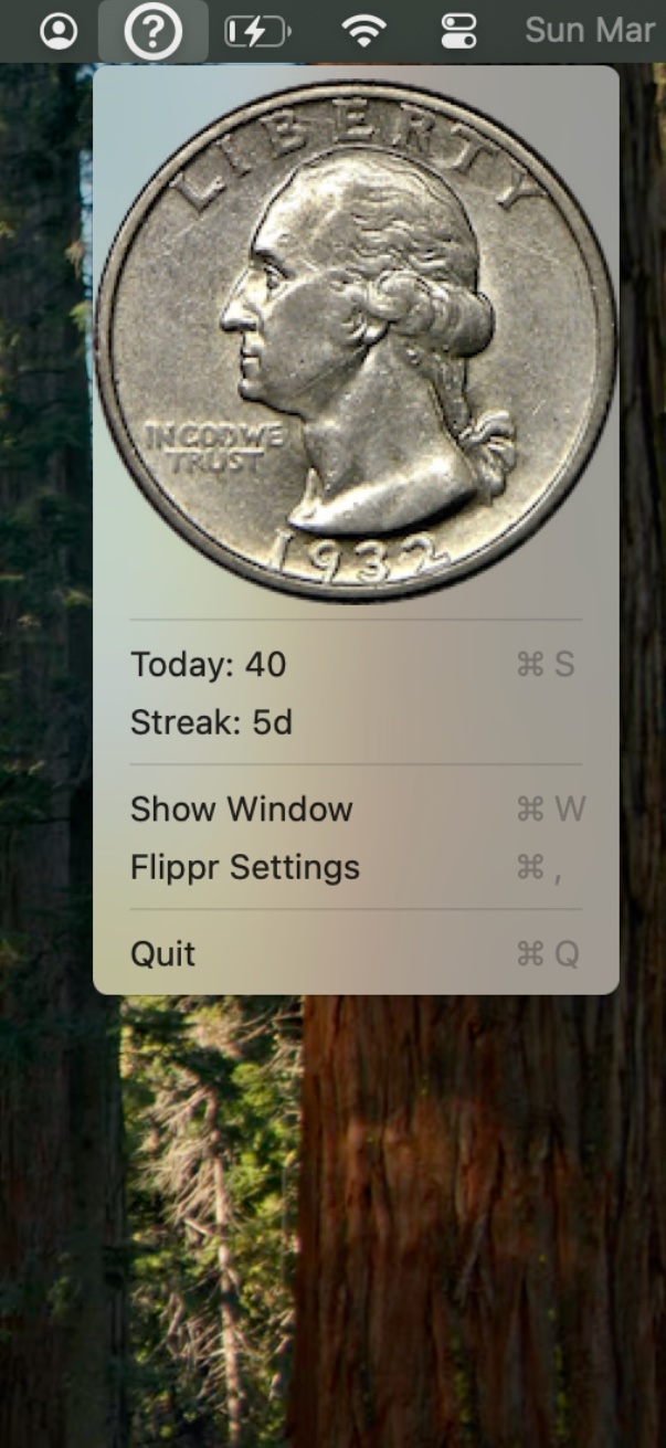 Flippr macOS menu bar